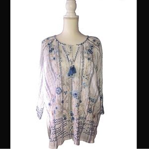 Johnny Was Embroidered Tunic Size S